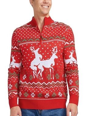 TIPSY ELVES MEN'S CHRISTMAS CLIMAX CHRISTMAS SWEATER